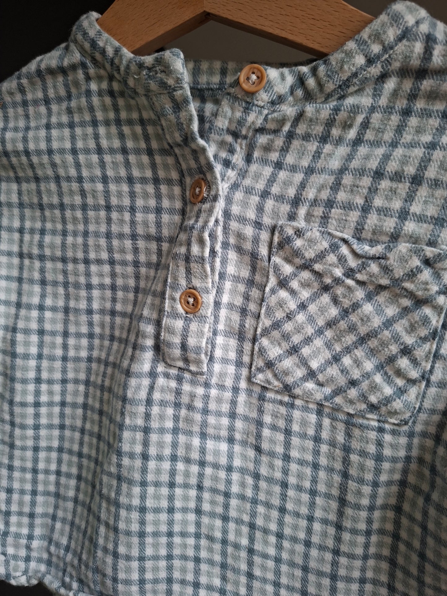 Chemise à carreaux bleu