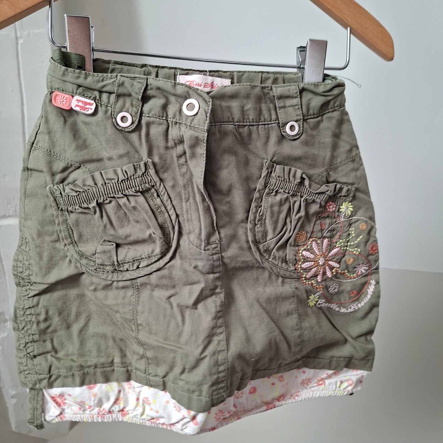 Jupe kaki fleuris 23 mois