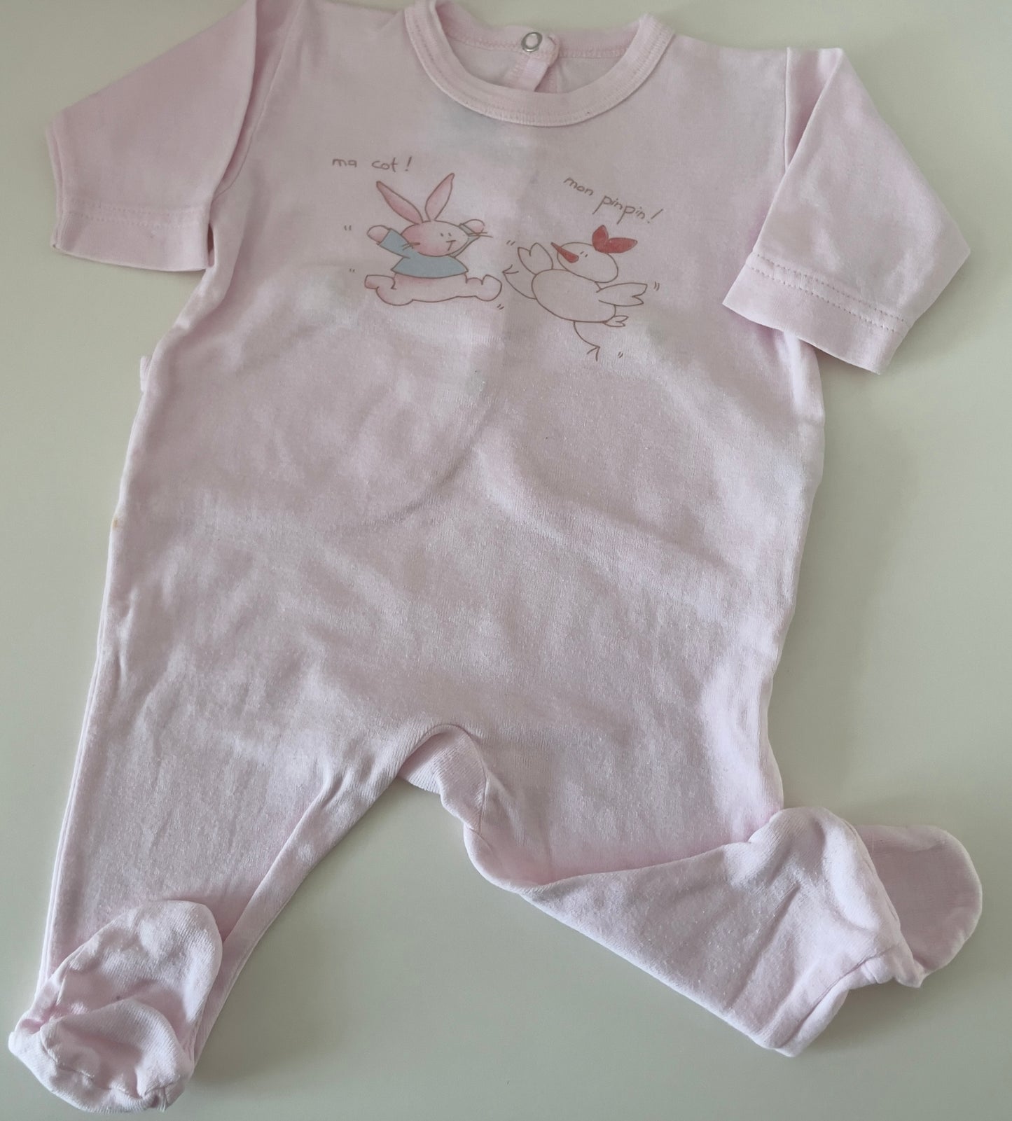 Pyjama lapin/poule 1 mois