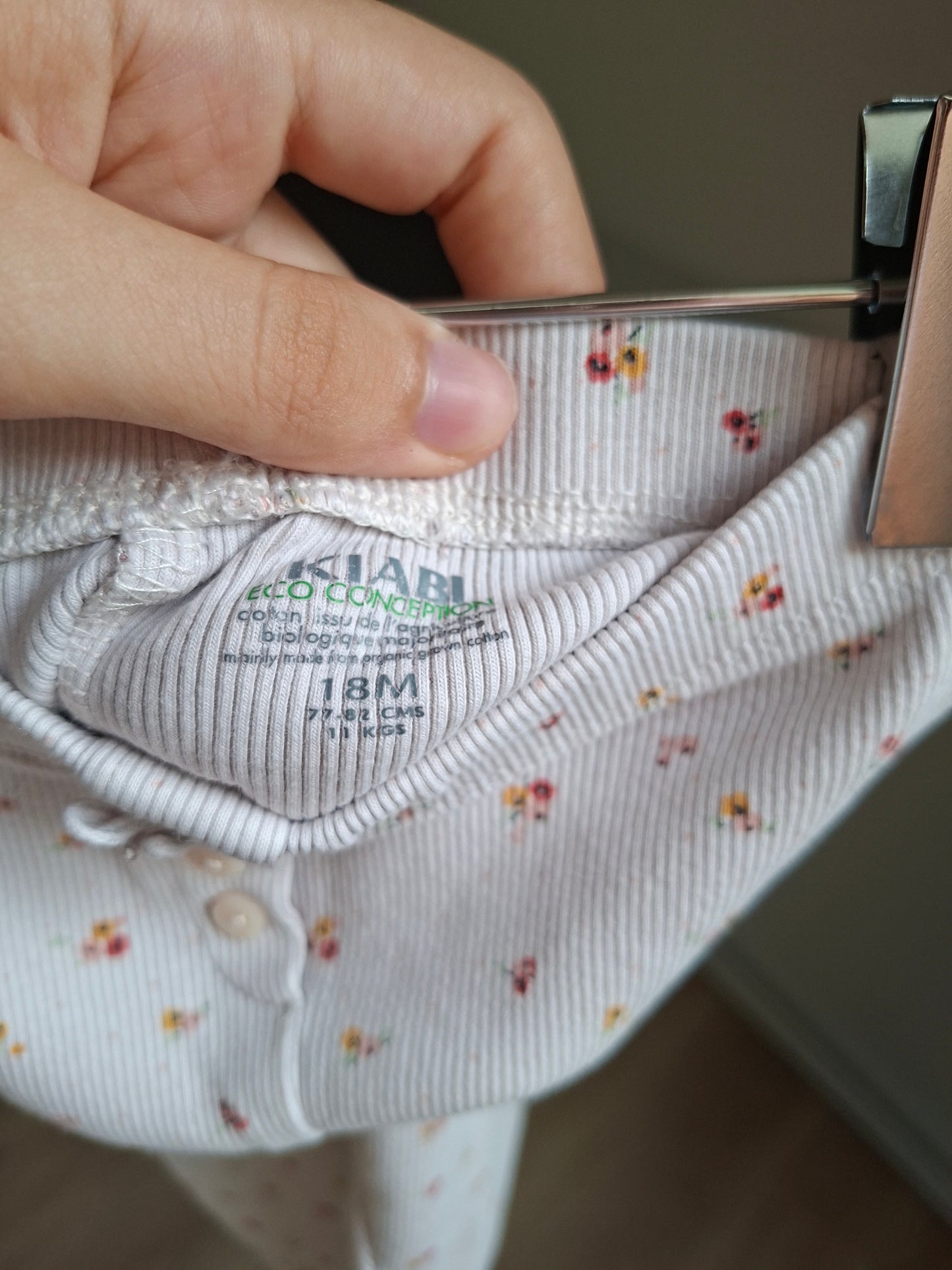 Legging fleuris côtelé