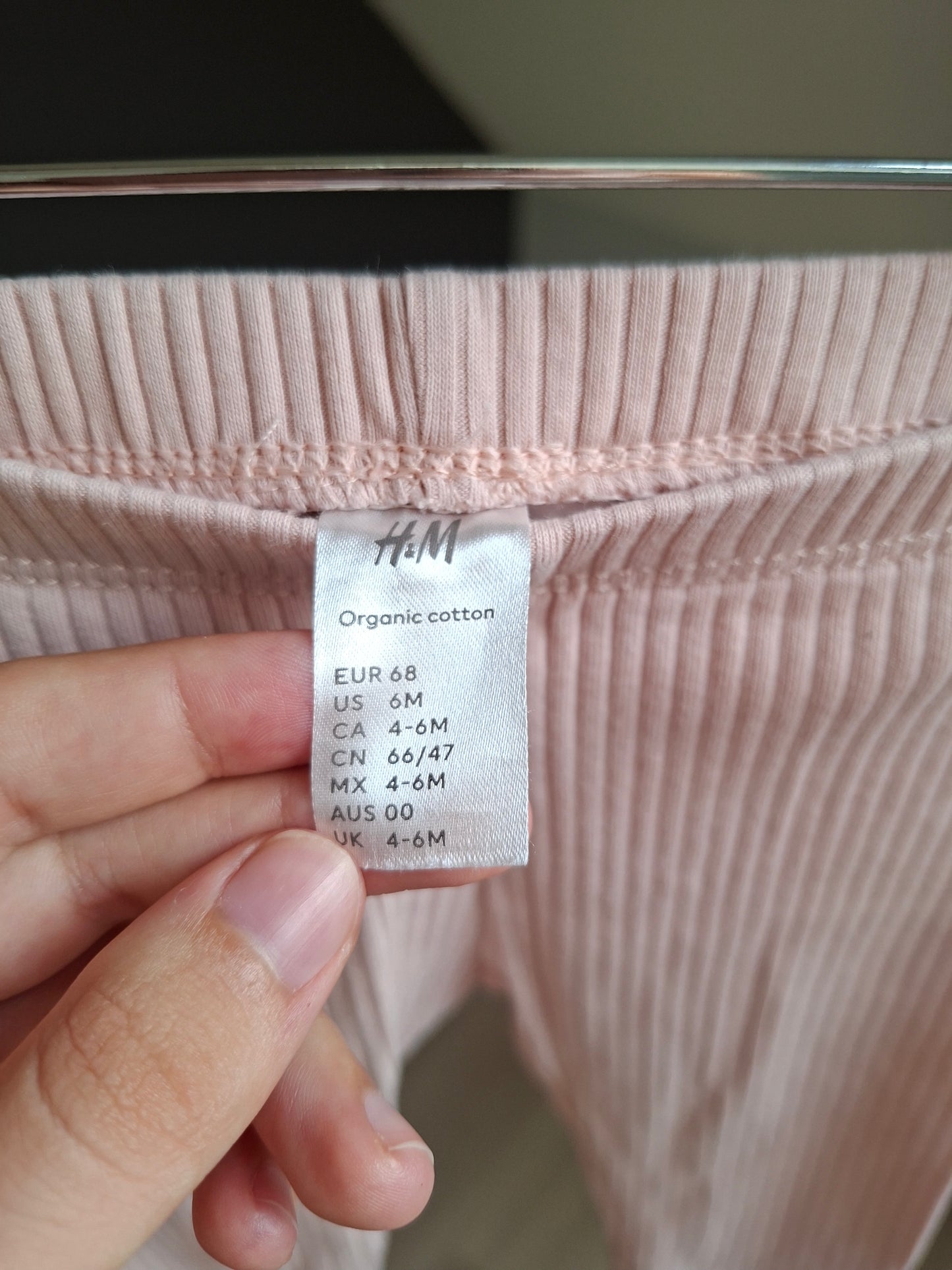 Legging rose côtelé