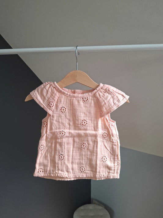 T-shirt rose dentelle