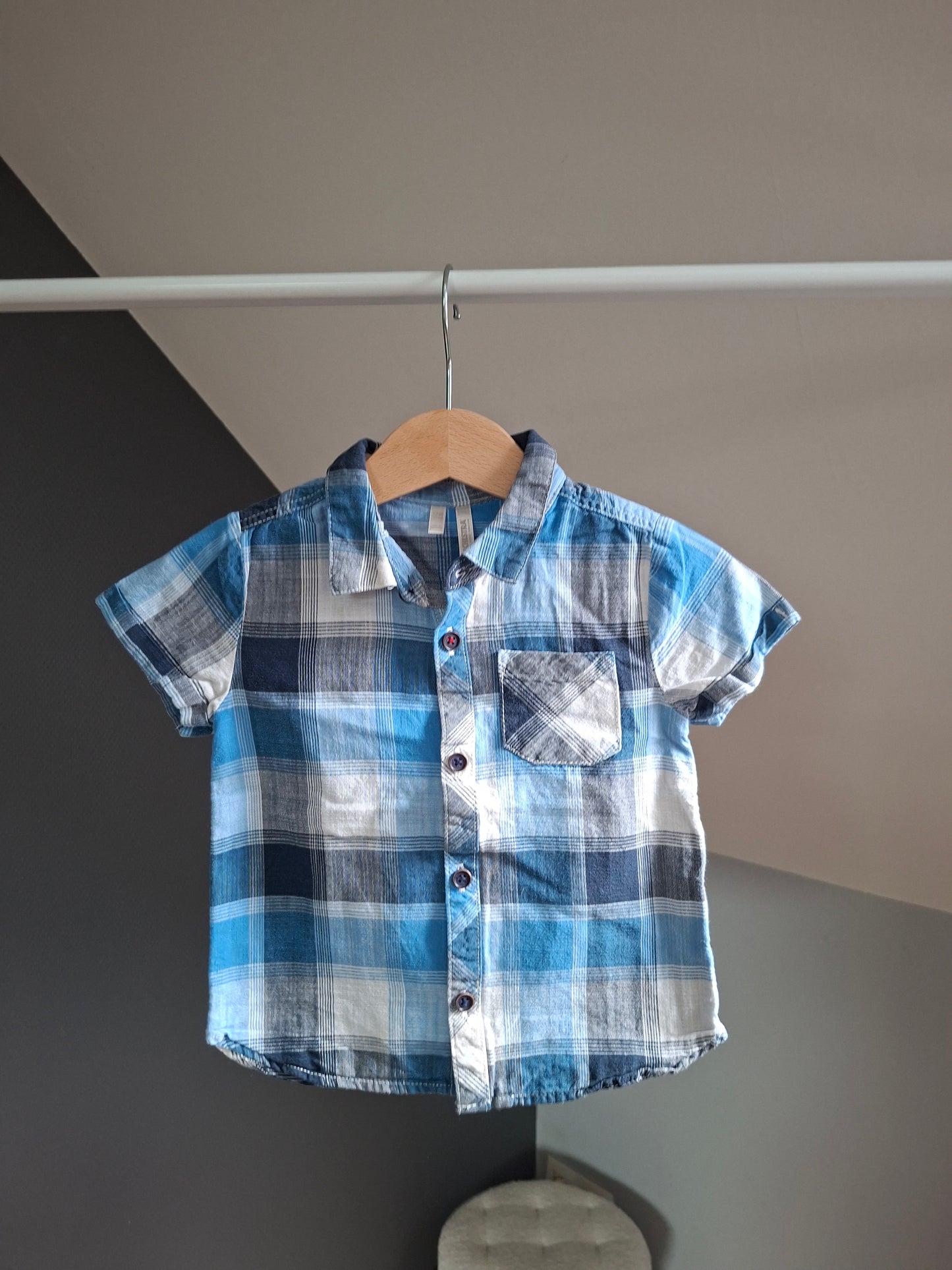 Chemise manches courtes à carreaux