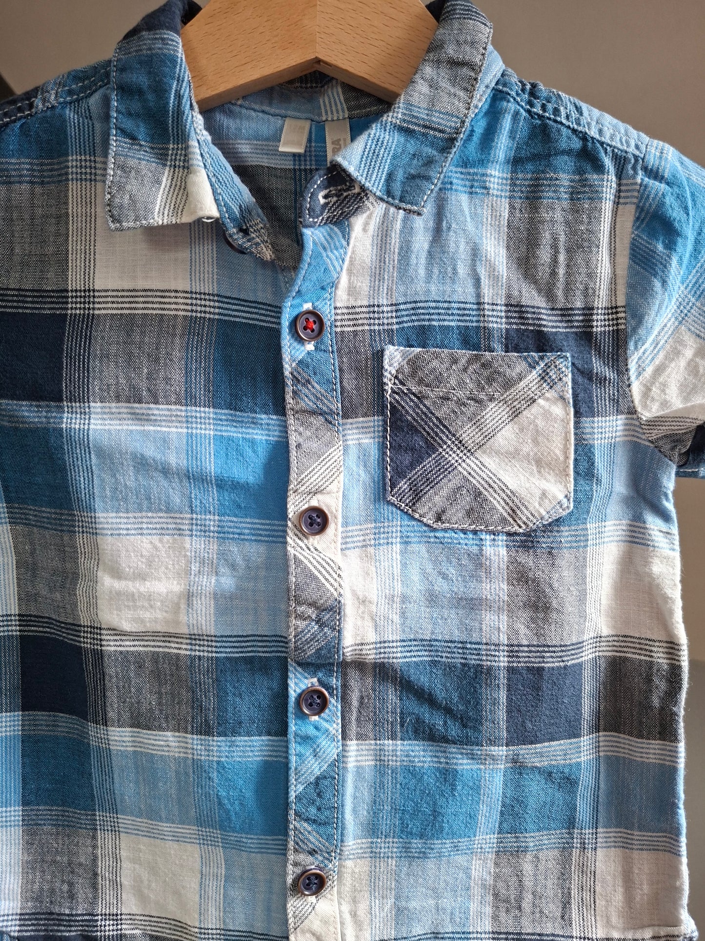 Chemise manches courtes à carreaux