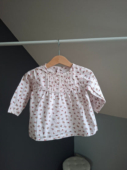 Chemise fleuris à pois