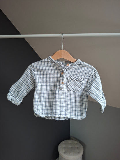 Chemise à carreaux bleu