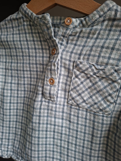 Chemise à carreaux bleu