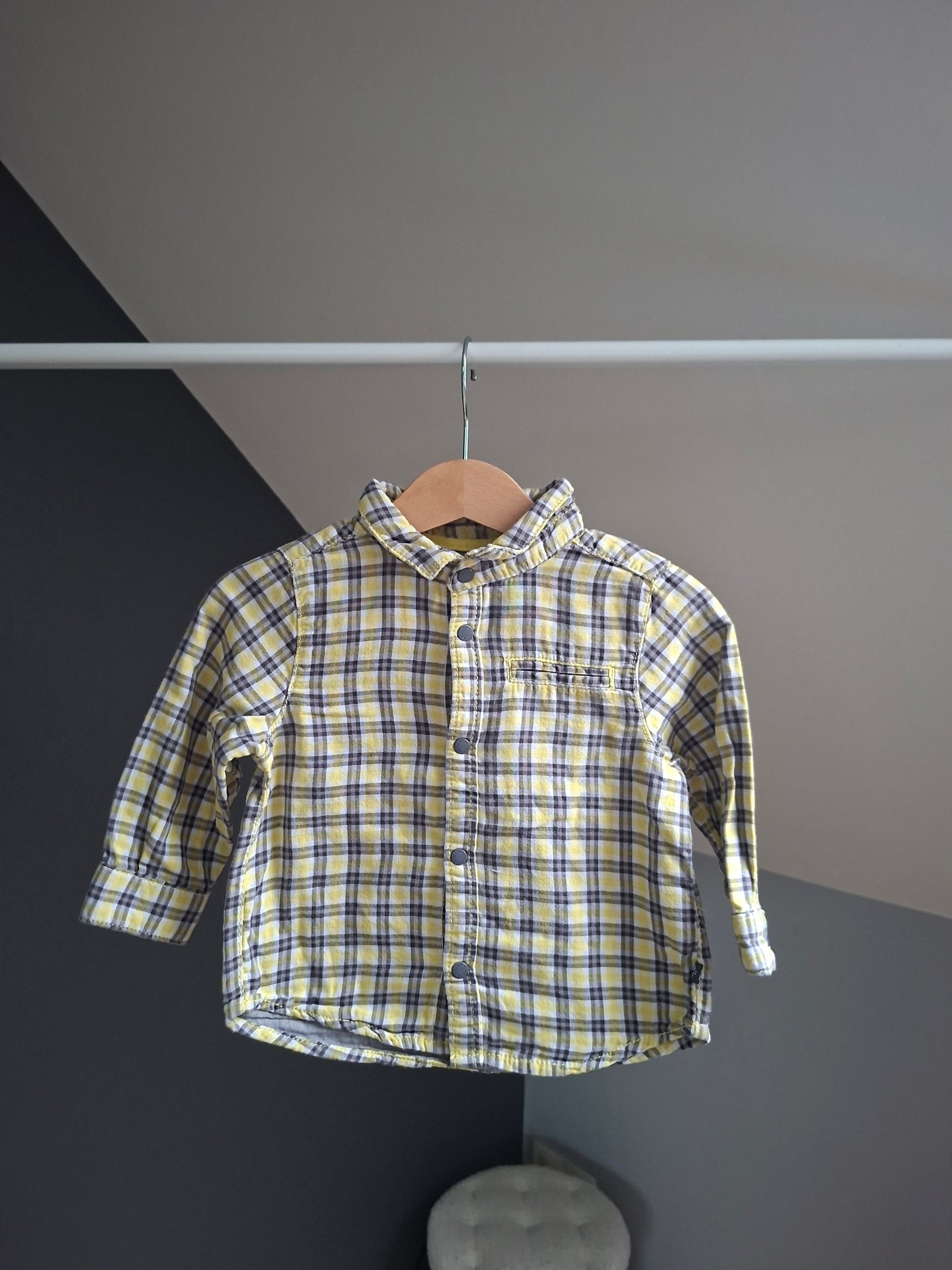 Chemise à carreaux jaune