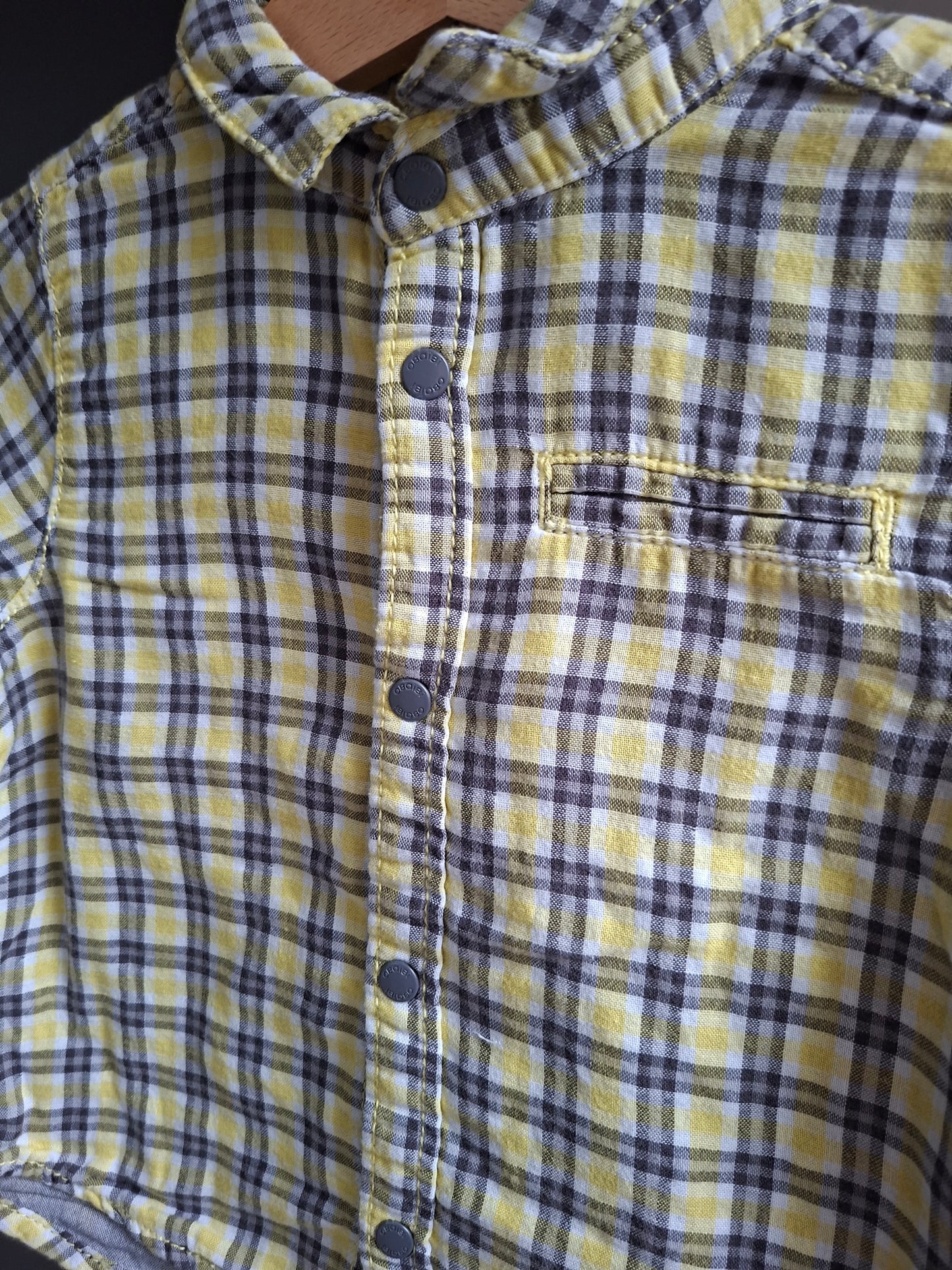 Chemise à carreaux jaune