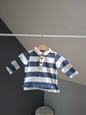 Polo rayé bleu/blanc