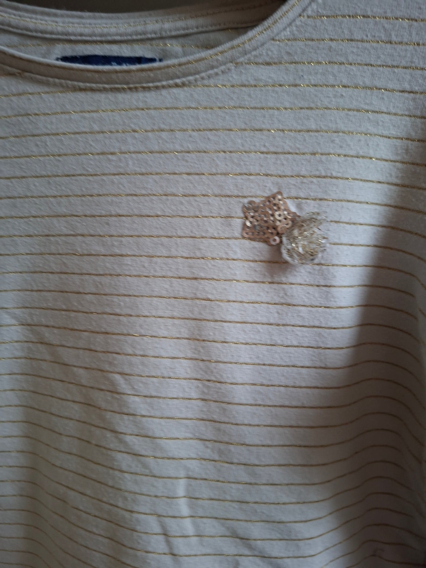 T-shirt rayé doré