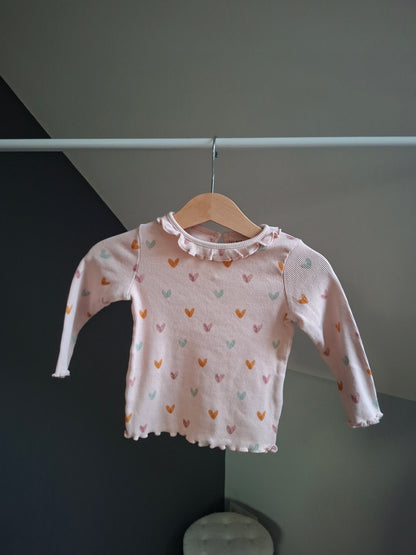 T-shirt côtelé coeur