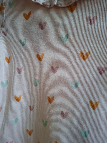 T-shirt côtelé coeur