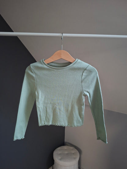 T-shirt côtelé vert