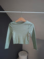 T-shirt côtelé vert