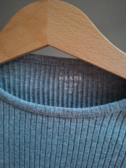T-shirt côtelé gris