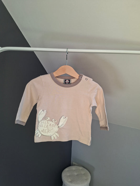 T-shirt crabe beige 9 mois