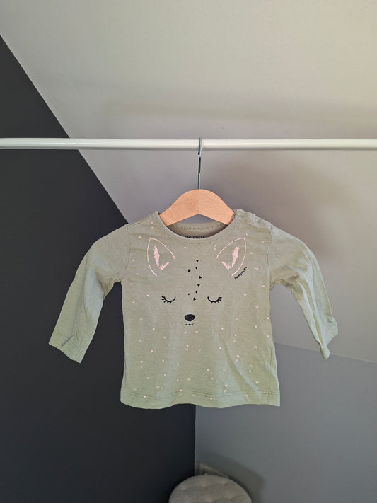 T-shirt vert sauge 6 mois