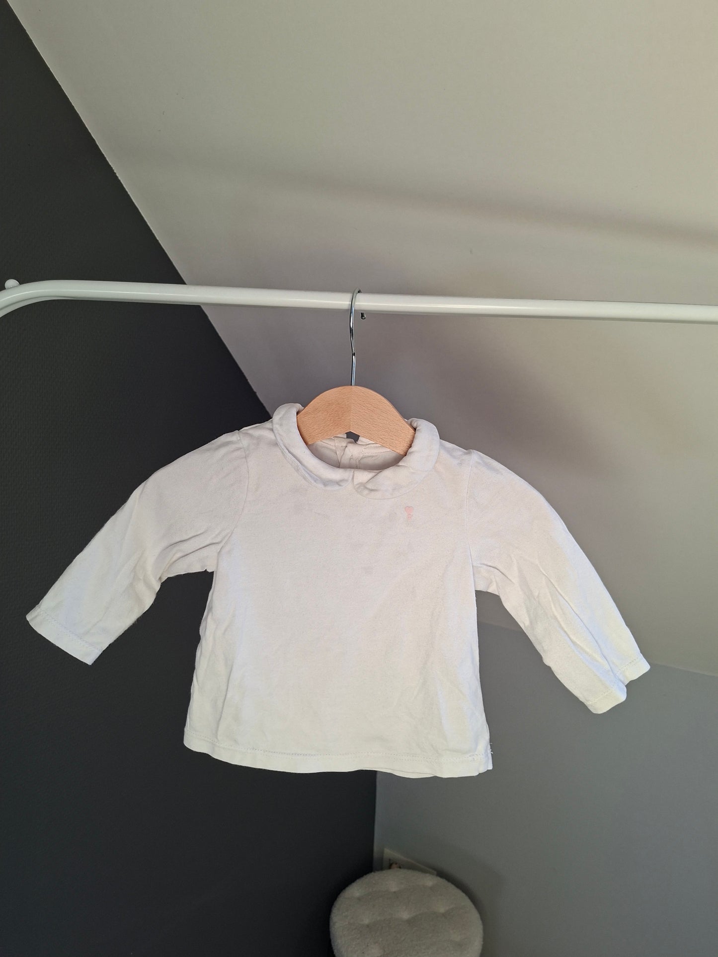 T-shirt blanc col claudine