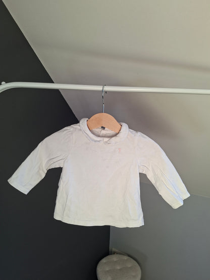 T-shirt blanc col claudine