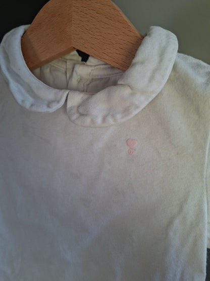 T-shirt blanc col claudine