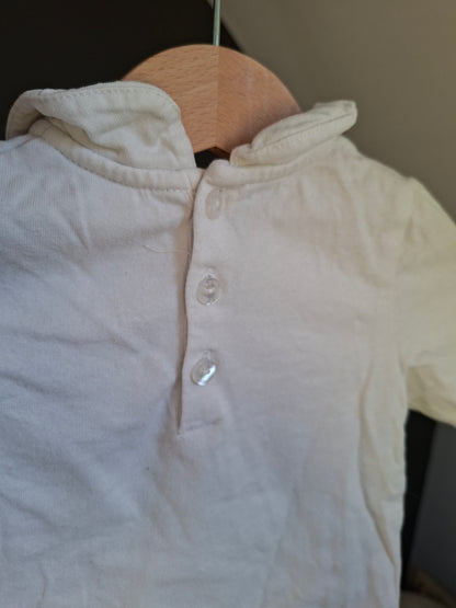 T-shirt blanc col claudine