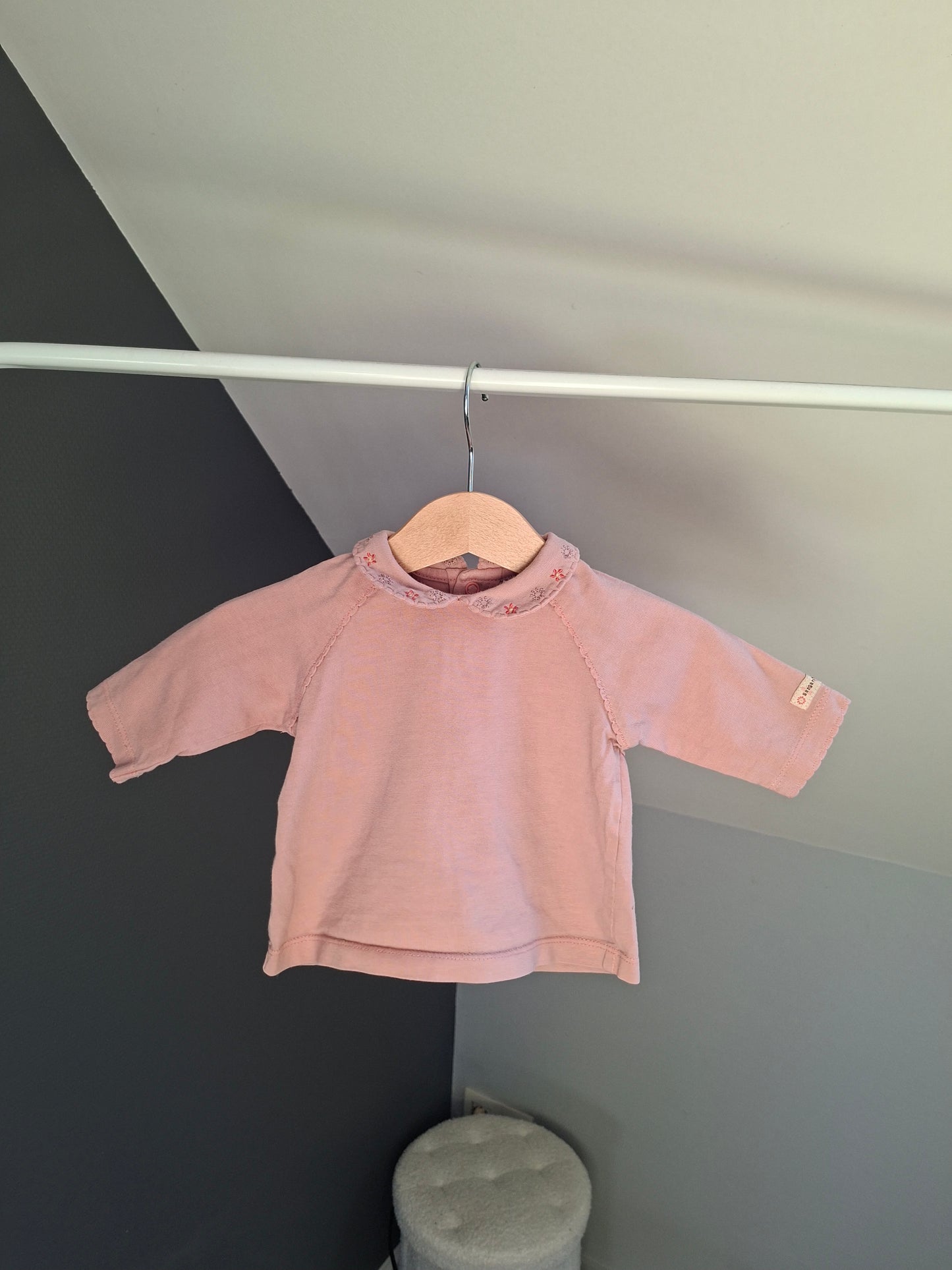 T-shirt broderie rose
