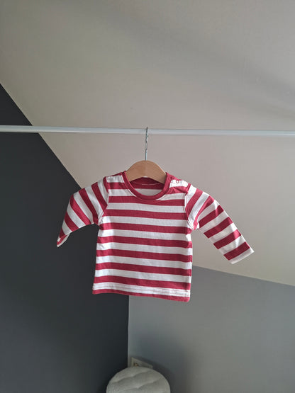 T-shirt rayé rouge et blanc