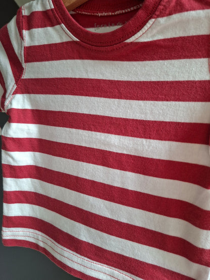 T-shirt rayé rouge et blanc