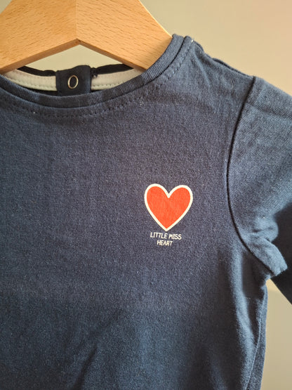 T-shirt marine cœur