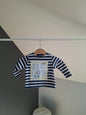 T-shirt rayé marine et blanc