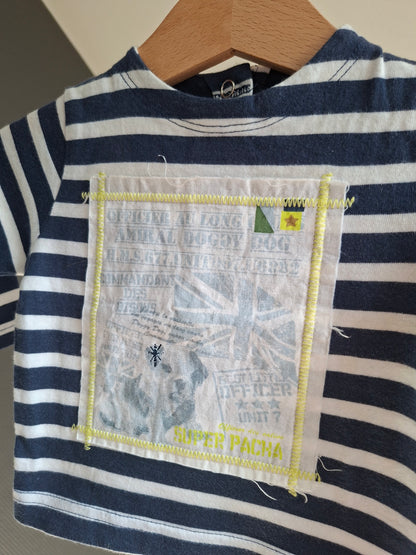 T-shirt rayé marine et blanc