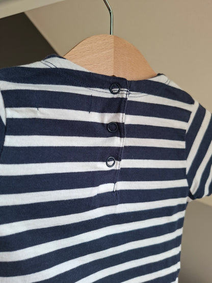 T-shirt rayé marine et blanc