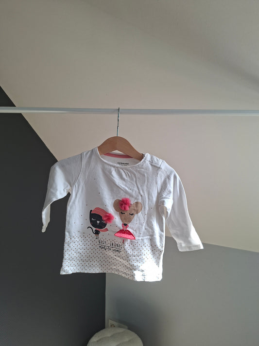 T-shirt chat/souris 12 mois