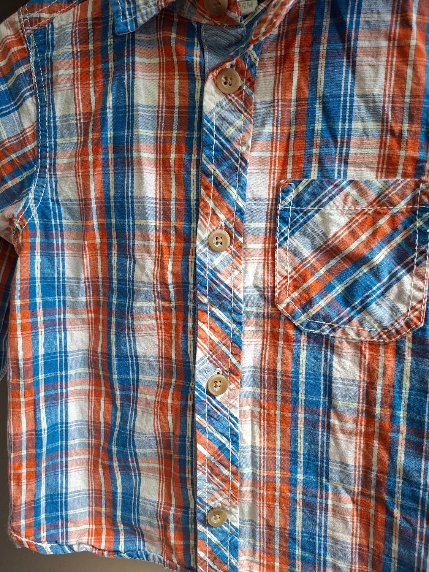 Chemise à carreaux tricolore