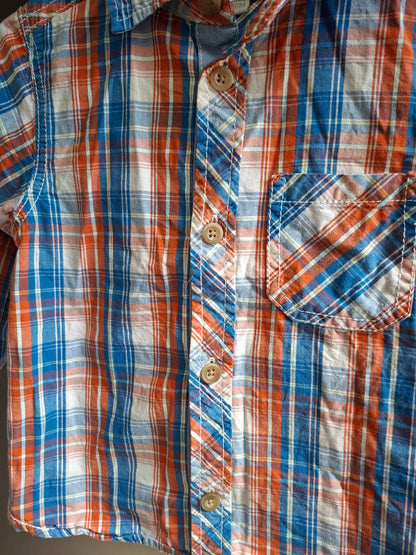 Chemise à carreaux tricolore