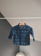 Chemise à carreaux marine et verte