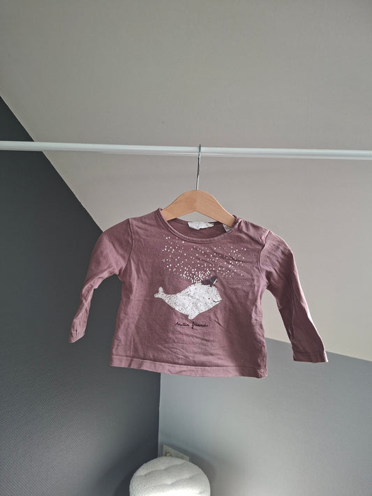 T-shirt baleine 3-6 mois
