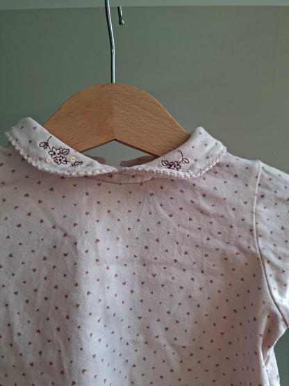 T-shirt rose "petits coeurs"