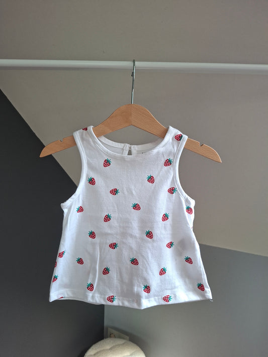 T-shirt blanc fraises