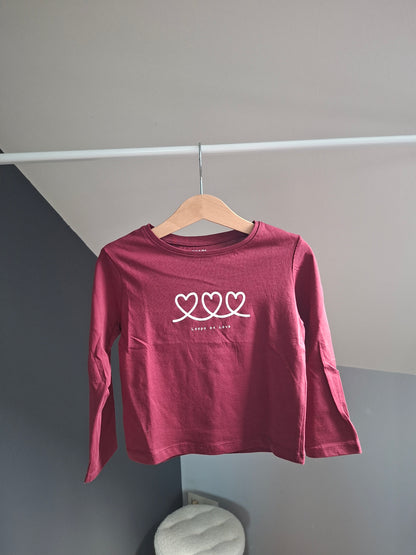 T-shirt bordeau cœur