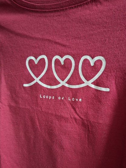 T-shirt bordeau cœur