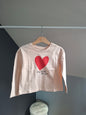 T-shirt beige cœur
