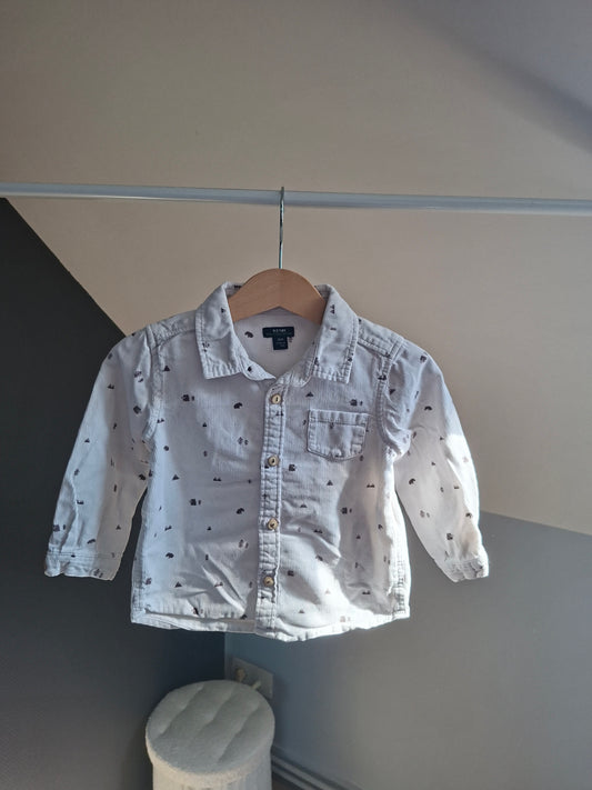 Chemise côtelé ours 18 mois