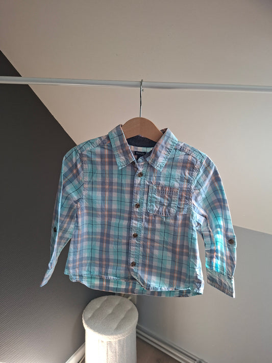Chemise à carreaux bleu clair 3 ans