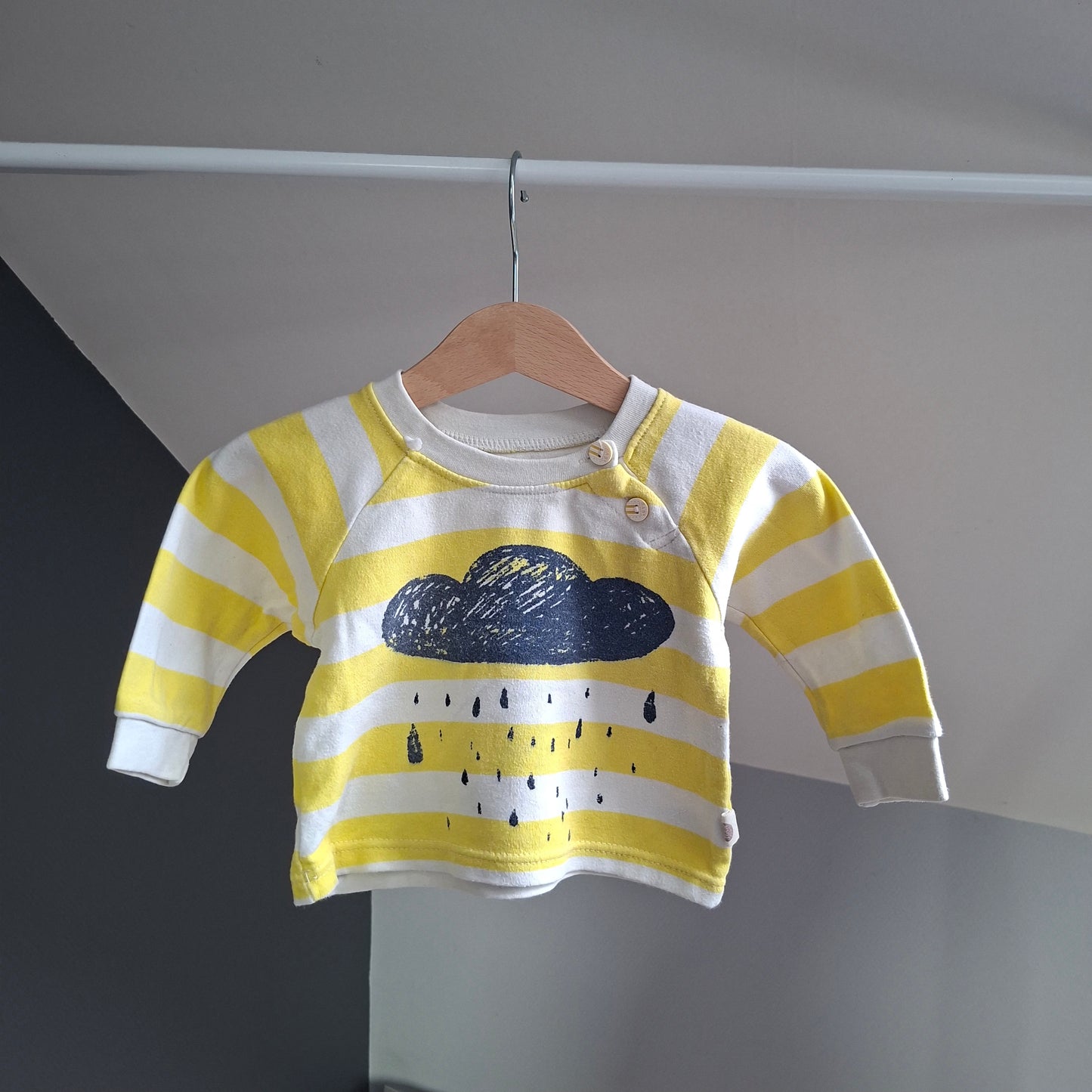 T-shirt rayé jaune et blanc