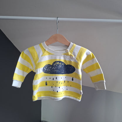T-shirt rayé jaune et blanc