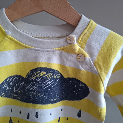 T-shirt rayé jaune et blanc