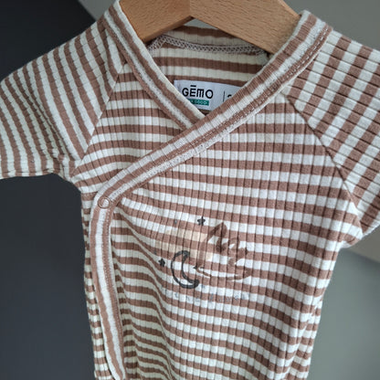 Body rayé marron/crème