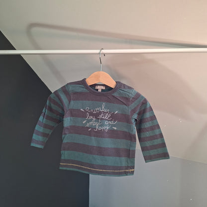 T-shirt rayé vert et noir